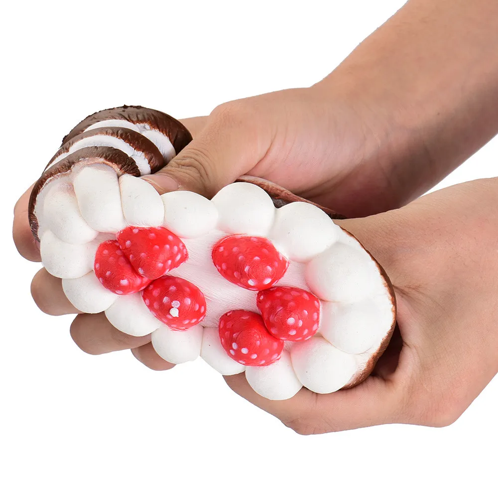 Сжимаемые игрушки антистресс клубничный торт Ароматизированная супер медленно