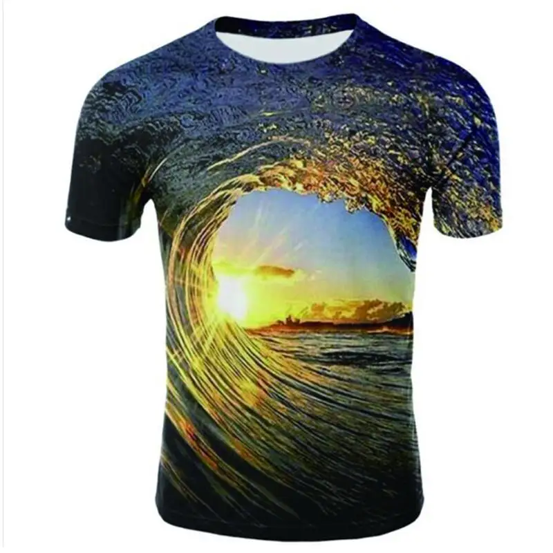 

Summer Men T -Shirt 3d Beer Time Short Sleeve Novelty Water Pattern O -Neck Tops Tees Funny 3d Printed Streetwear Tshirt