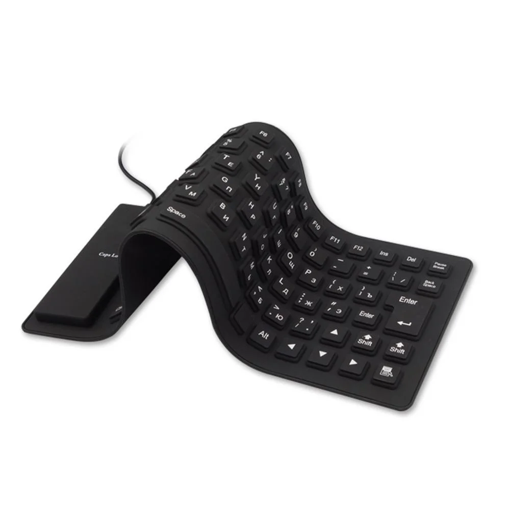 

USB-клавиатура Teclado Складная Водонепроницаемая с русскими буквами, 85 клавиш