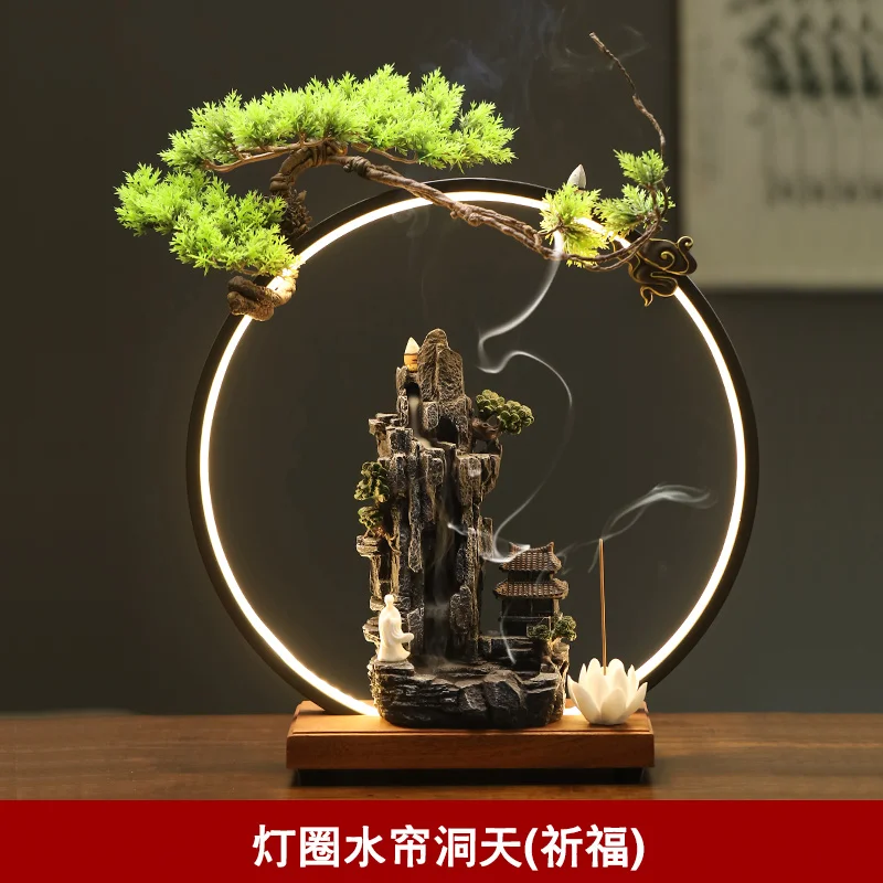 

Ceramic Incense Burner Mountain Waterfall Large Modern Incense Burner Smoke Fountain Assuaging Encensoir Incense Burners BG50IB