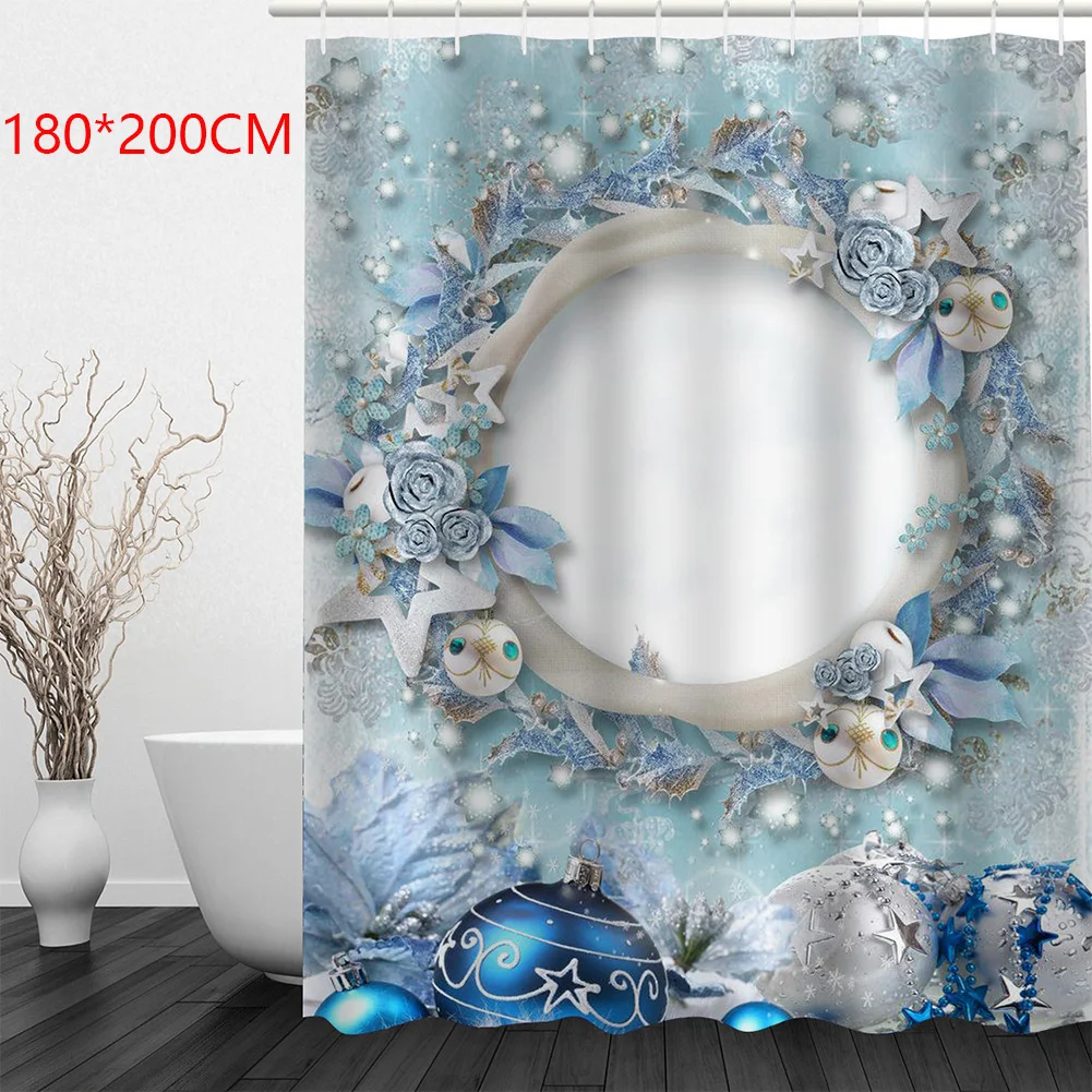 Душ Шторы снеговик с изображениями на тему Рождества Водонепроницаемая