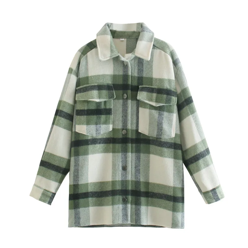 

Женское однобортное шерстяное пальто ZA осень 2021, свободное шерстяное пальто с длинным рукавом, рубашка