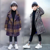 youngster children kids boys overcoat windproof wool winter fashion coat for teens boy jacket thick long outerwear 13 14 years