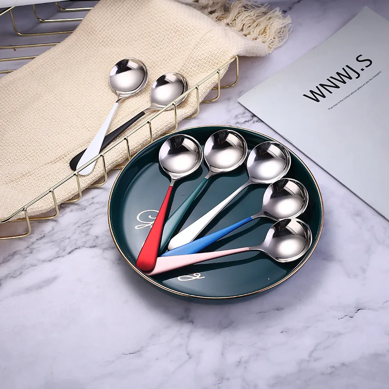 

Online Celebrity round Spoon 304 Stainless Steel Japanese Korean Large Size Creative Coffee Spoon Currently Available Wholesale