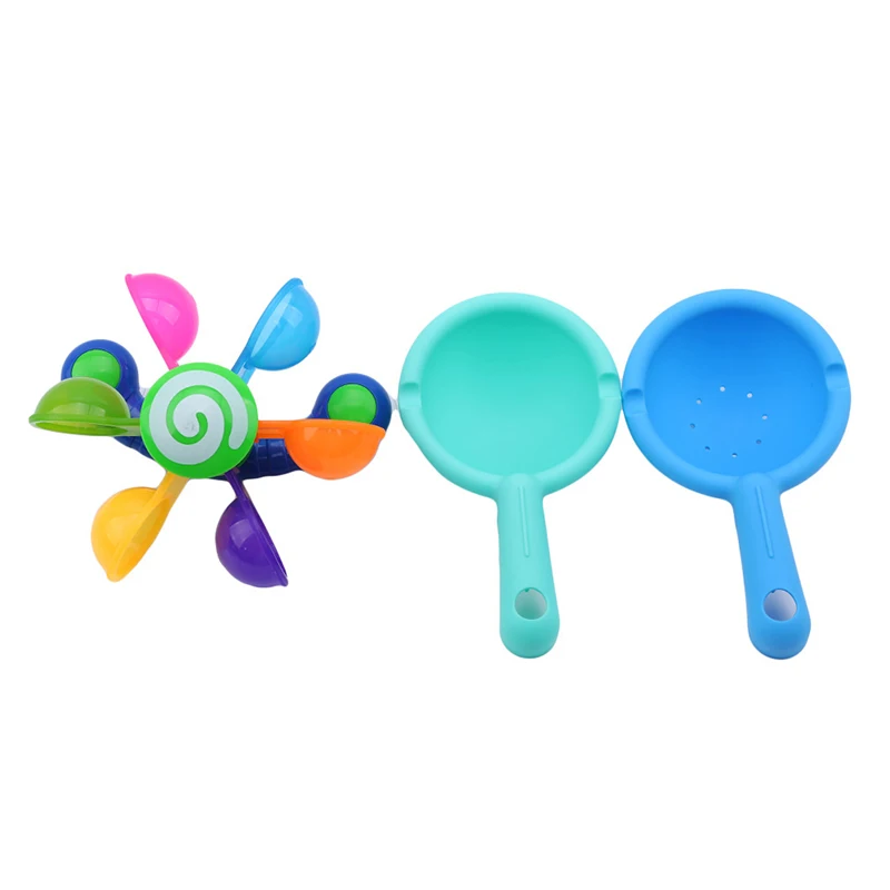 

Kids Summer Swimming Pool Baby Bath Toys Play In Scoop Water Mini Windmill Waterwheel Toddler Bathroom Bathtub Bathing Toy
