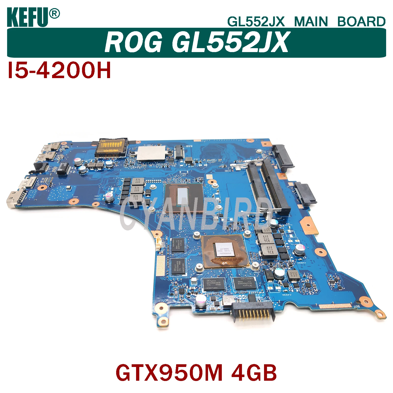 

KEFU GL552JX оригинальная материнская плата ASUS ROG GL552J ZX50J FX-PLUS GL552JK с I5-4200H GTX950M-4G материнская плата для ноутбука