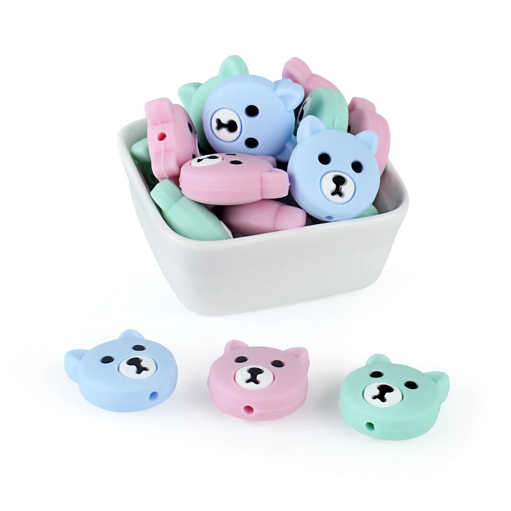 Keep&ampGrow 5pc Mini Silicone Bear Beads Food Grade Baby Teether DIY Necklace Pearl BPA Free Teething Toys Products | Мать и ребенок
