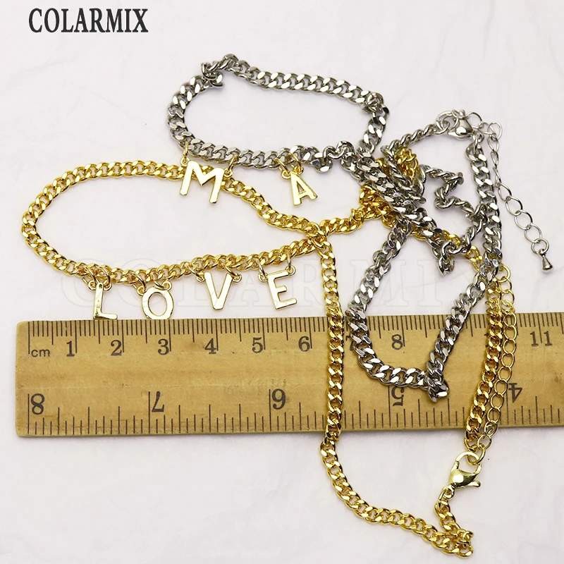 

8 Pcs Charms pendants necklace Letter charms jewelry Chain necklace Handmade jewelry necklace wholesale women jewelry gift 7385