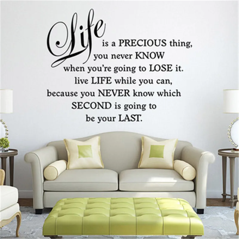 Жизнь Драгоценная вдохновляющая Наклейка на стену с цитатами домашний Декор