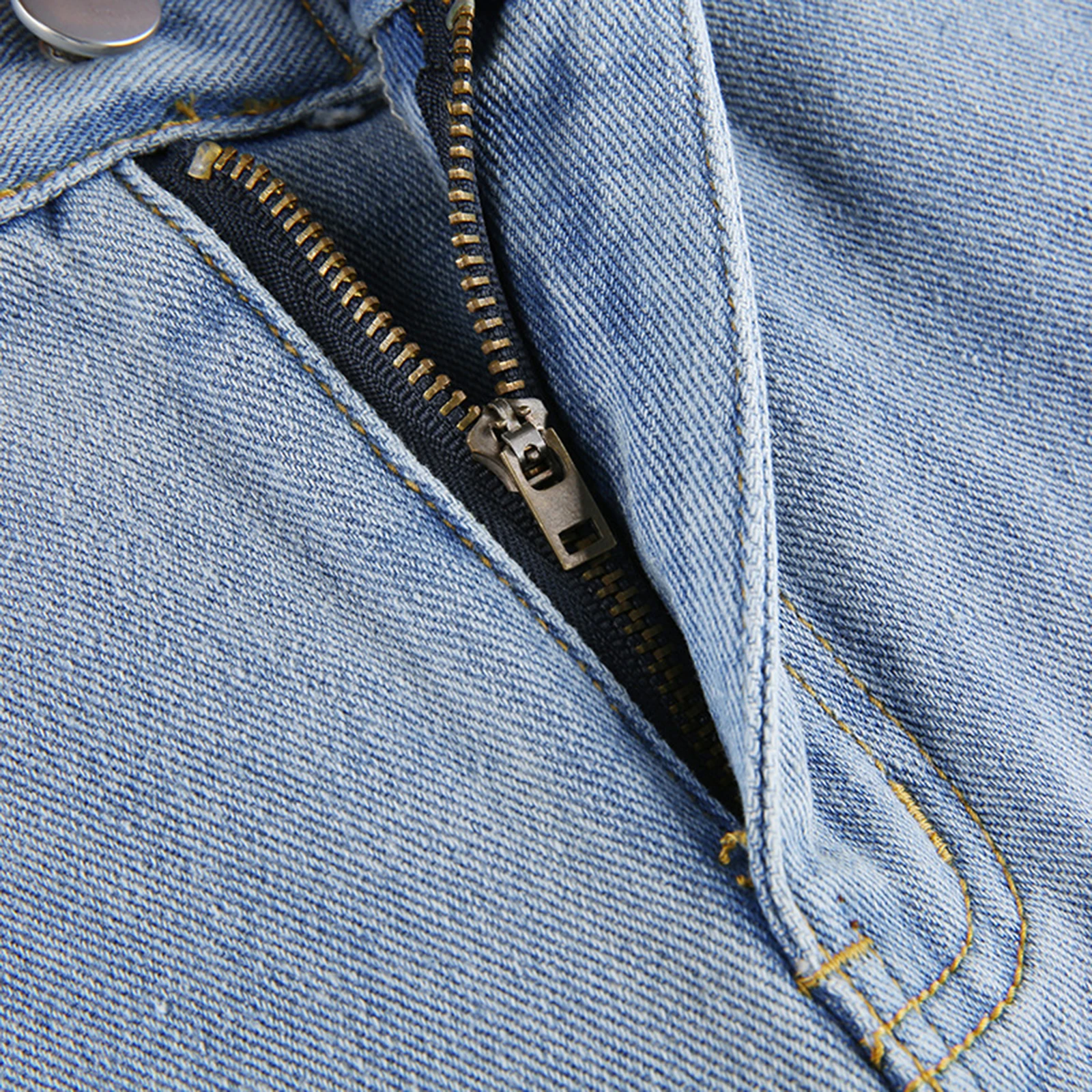 

Trendy Womens Hole Jeans All-match High Waist Solid Color Ripped Denim Pants for Vacation Travelling Party Holiday Shopping