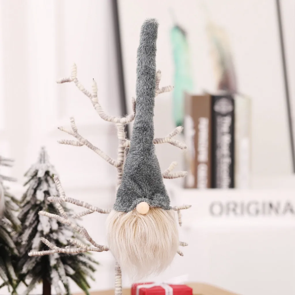 Рождественский подарок Санта Клаус Tomte стоящая Длинная с капюшоном гном плюшевые куклы сделанное вручную украшение для дома коллекционные куклы обои для рабочего стола#5