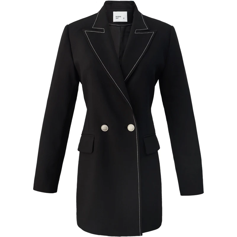 

GVUW Women Black Blazer New Arrivals Notched Neck Long Sleeve Loose Fit Lady Jacket Fashion Tide Spring Autumn 2021 20D1096