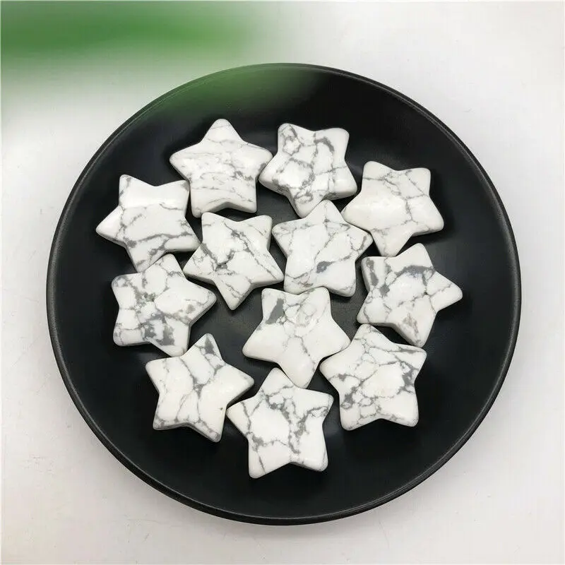 Натуральный белый бирюзовый драгоценный камень кристалл в форме звезды 1 шт.