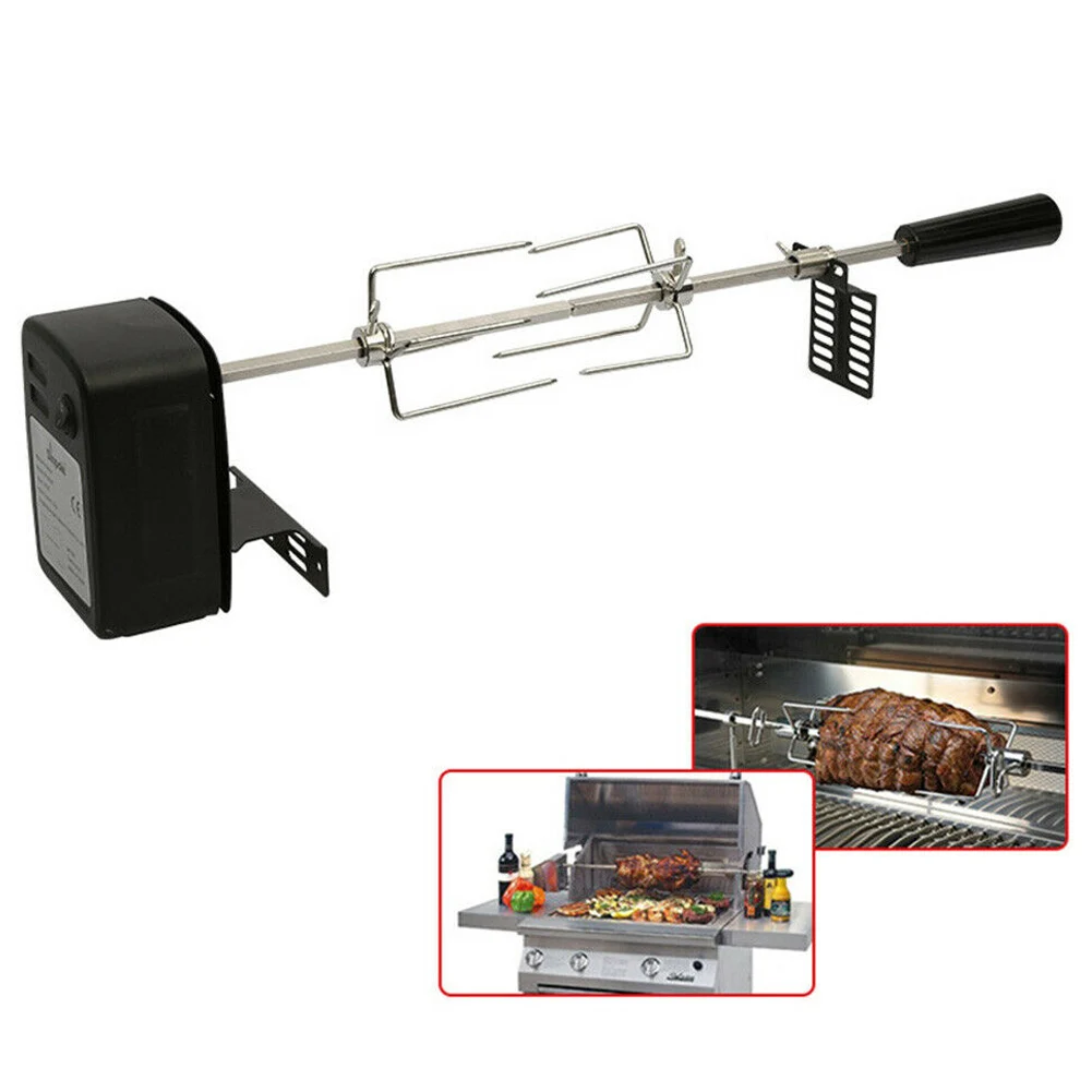 Универсальный Гриль Rotisserie комплект полный комплект для барбекю с вертел Вилка для мяса Электрический двигатель LBShipping