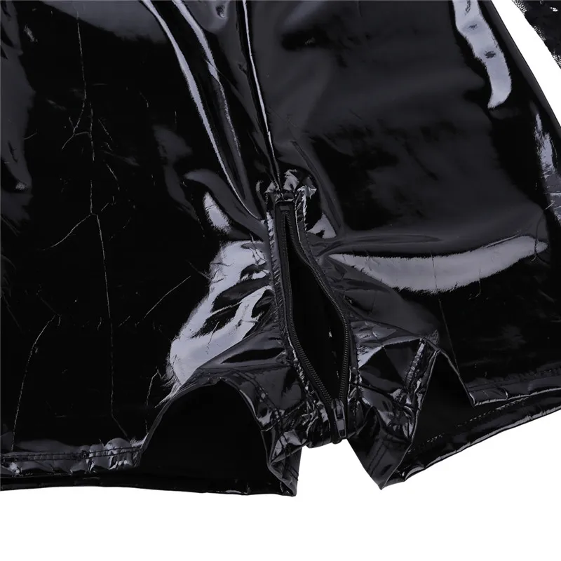 Женский цельный купальник из лакированной кожи с эффектом потертости кружевной