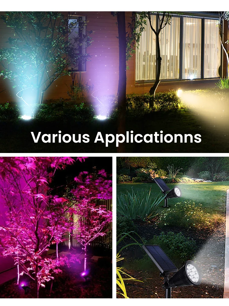 구매 야외 태양 조명 태양 잔디 지상 램프 방수 야외 태양 스포트 라이트 정원 장식 Led 조명 캠핑 장비