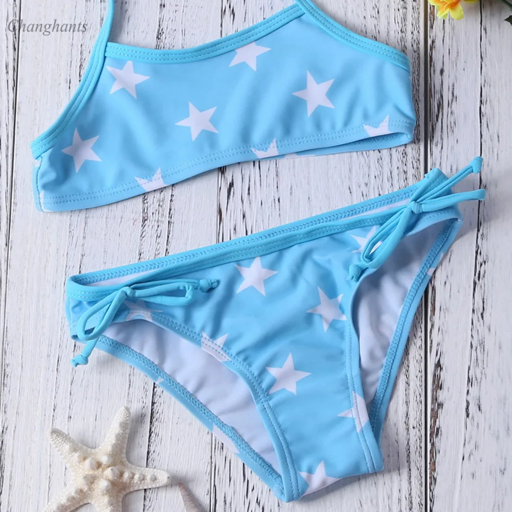 2020 новая модель Детский комплект бикини купальный костюм из двух предметов для