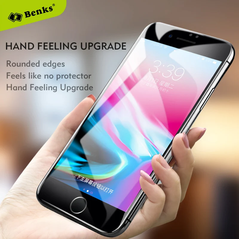 Benks 3D изогнутое закаленное стекло AGC HD полноэкранная защита для iPhone 8 7 plus SE 2