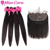 peruvian straight hair bundles with frontal miss cara 100 remy human hair 34 bundles with closure 134 frontal with bundles