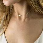 JUJIE минималистичное ожерелье из нержавеющей стали для женщин 2021 чокер жемчужные ожерелья подвески ювелирные изделия оптомдропшиппинг