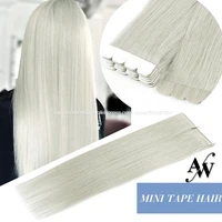 aw mini tape in human hair extensions balayage machine remy human hair invisible seamless double sided adhesive skin weft 40pcs