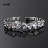 925 sterling silver bracelet waterdrop pear zircon bangle for women fine jewelry wedding birthday gift adjustable bangles