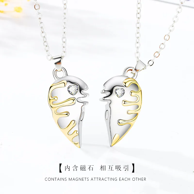 Новое ожерелье для пар со льдом и снегом романтичная строчка подвеска всех