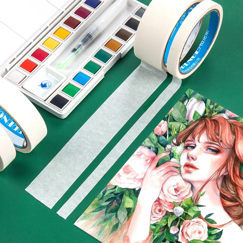 

5 rolls/set of masking paper tape width 24/36/48mm student art painting frame cover sketch watercolor blank tool art supplies