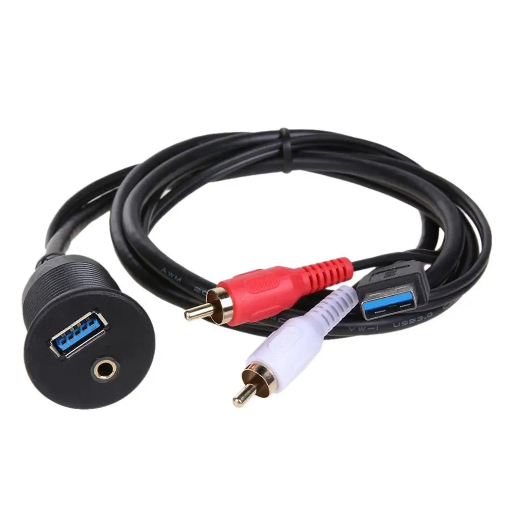 1 м Панель скрытого монтажа для приборной панели автомобиля USB 3 0 5 мм AUX RCA