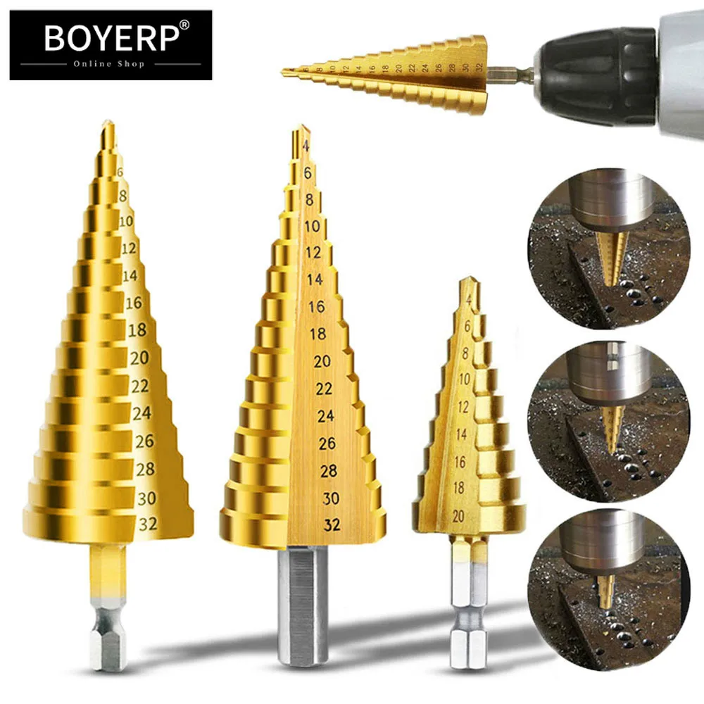 

BIAONU Hexagonal Shank Stainless Steel Drill Bit Metal Hole Cutter Metric Center Drill 4-12/20/32