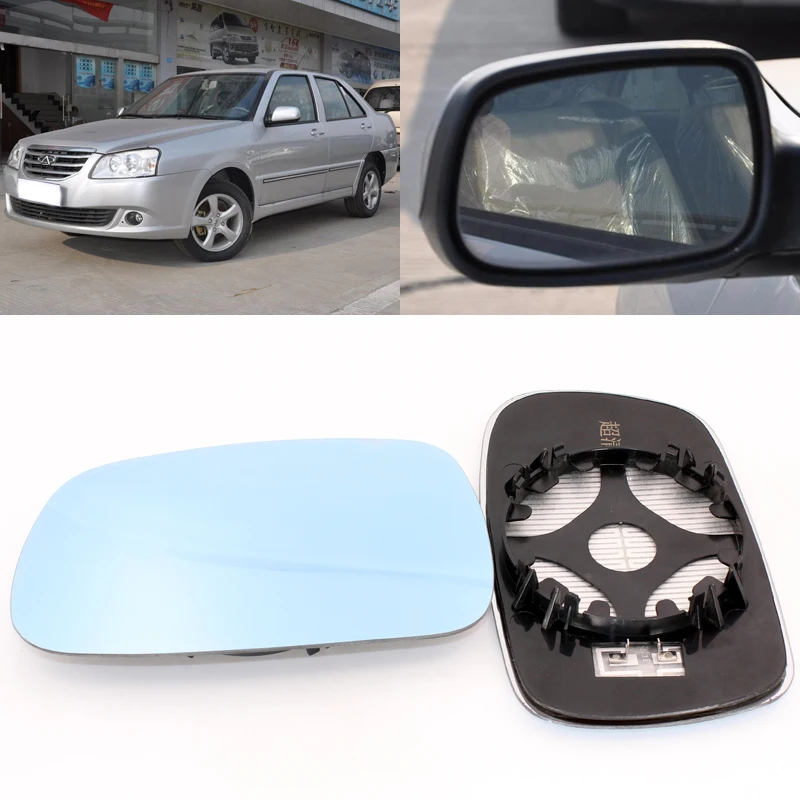 

For Chery Cowin 2 Car Side View Door Wide-angle Rearview Mirror Blue Glass With Base Heated 2pcs