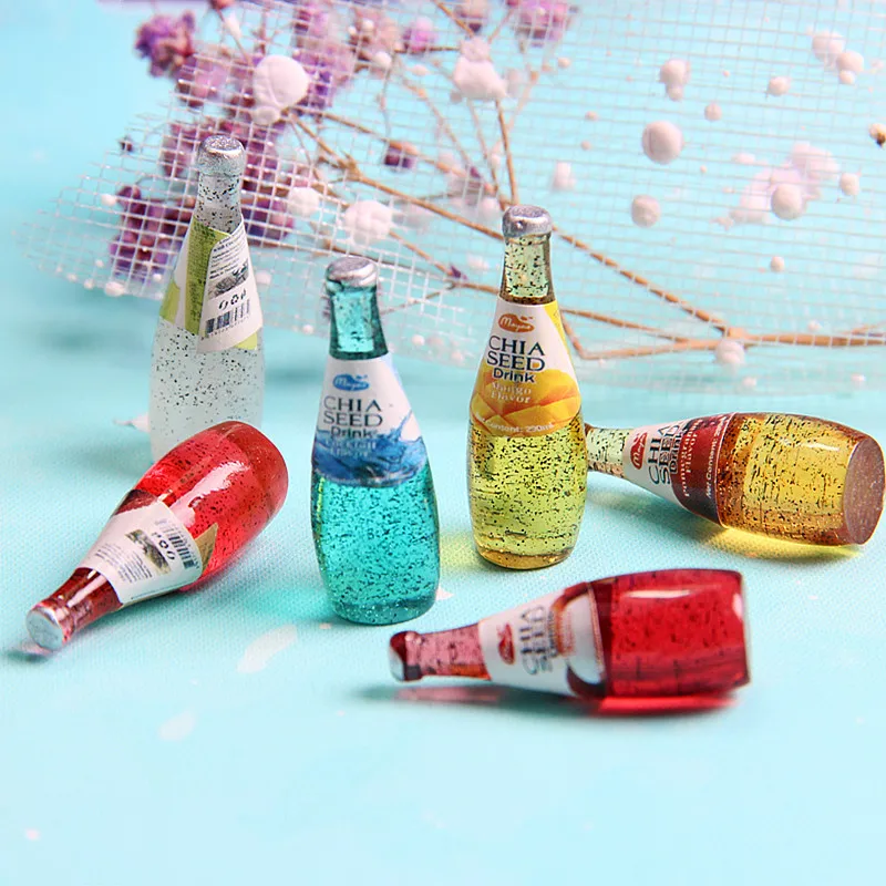 

10Pcs/lot Simulation 3D Miniature Bottle Resin Cabochon DIY Jewelry Making Pendant Accessories Embellishments for Scrapbooking
