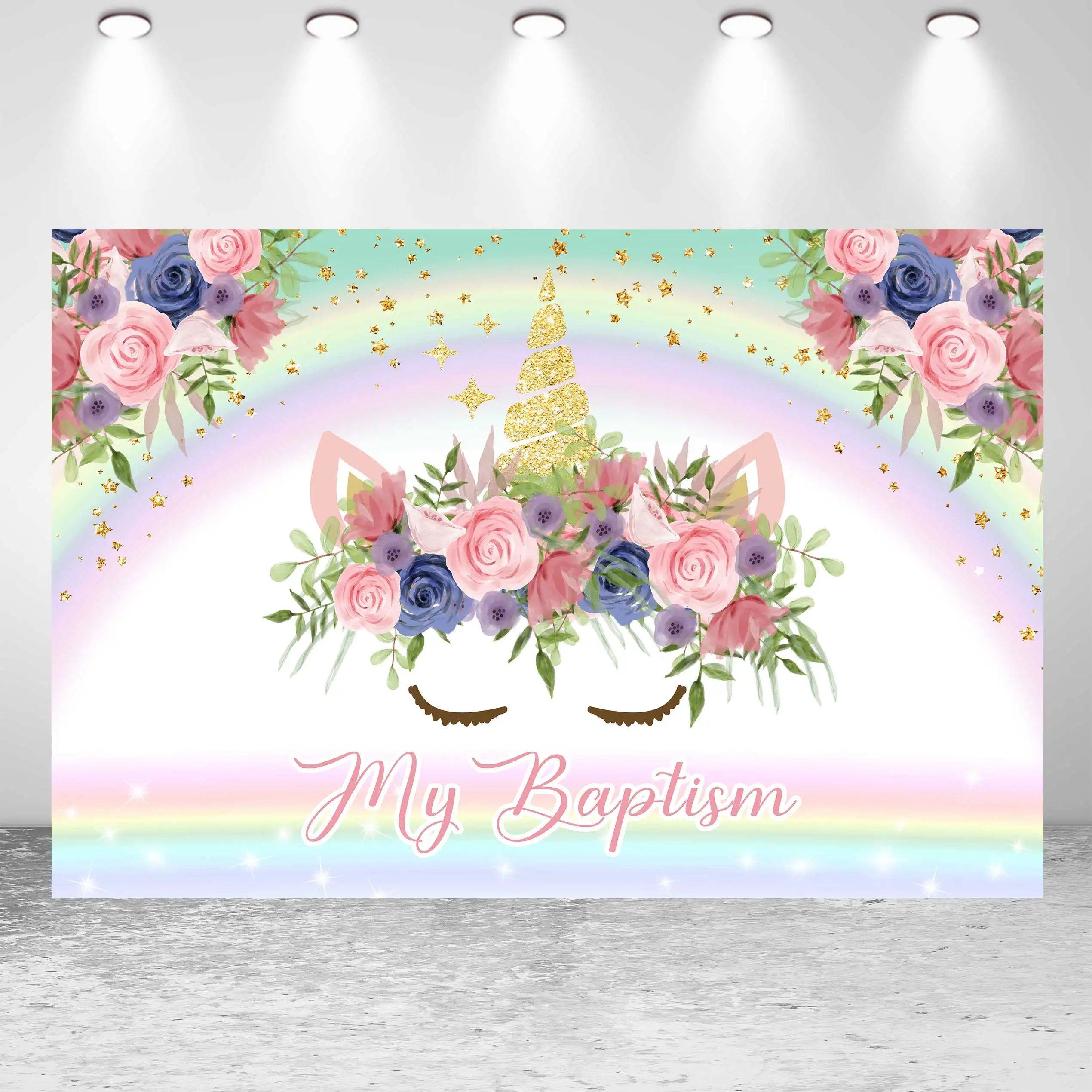 

NeoBack Радужный Единорог акварельный цветок для вечевечерние НКИ в честь Дня рождения для девочек баннер для фотосъемки фон для фотосъемки