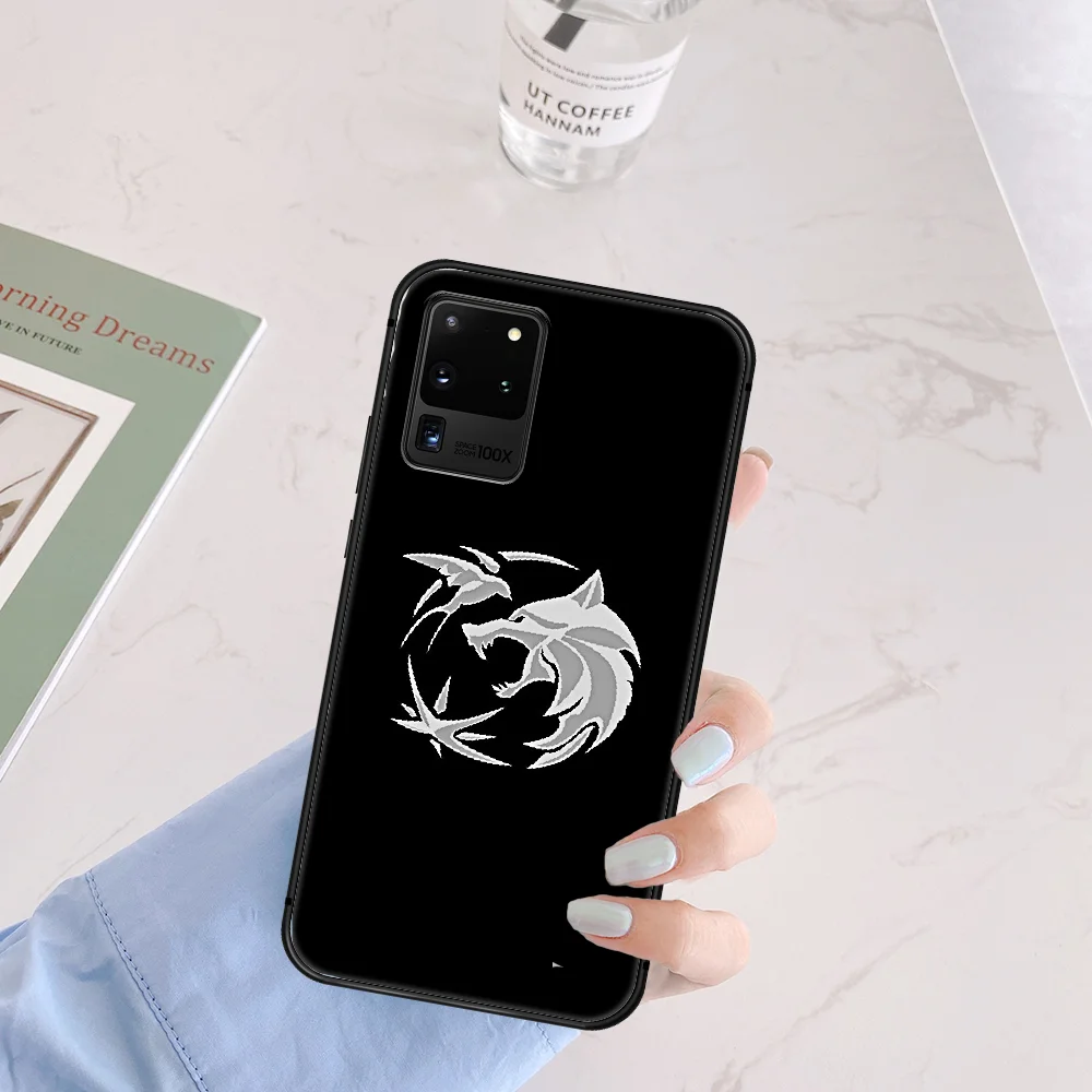 

Witchers Game Phone Case Cover Hull For Samsung Galaxy S 6 7 8 9 10 e 20 Edge Uitra Note 8 9 10 Plus black Coque Soft Prime