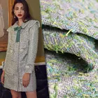 Красная малиновая французская зеленая твидовая ткань Fil-Lumiere, материал для одежды, осенняя Женская куртка, пальто, швейная ткань, портной, бесплатная доставка