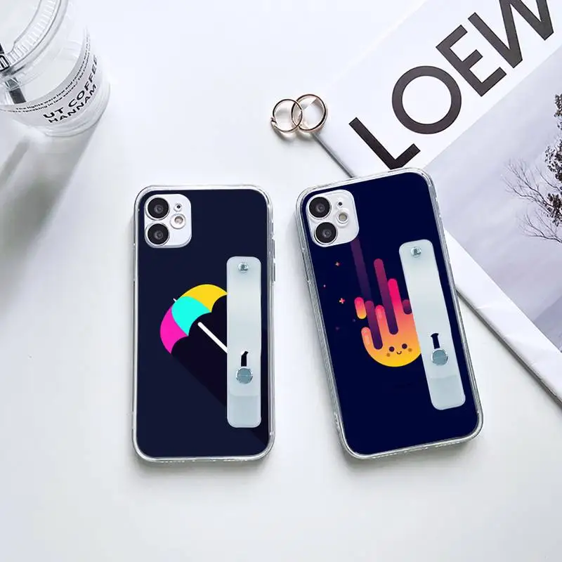 

aesthetics art Phone Case Wrist Strap For iPhone 7 8 11 12 X XS XR MINI Pro Max Plus Hand Band Transparent Clear