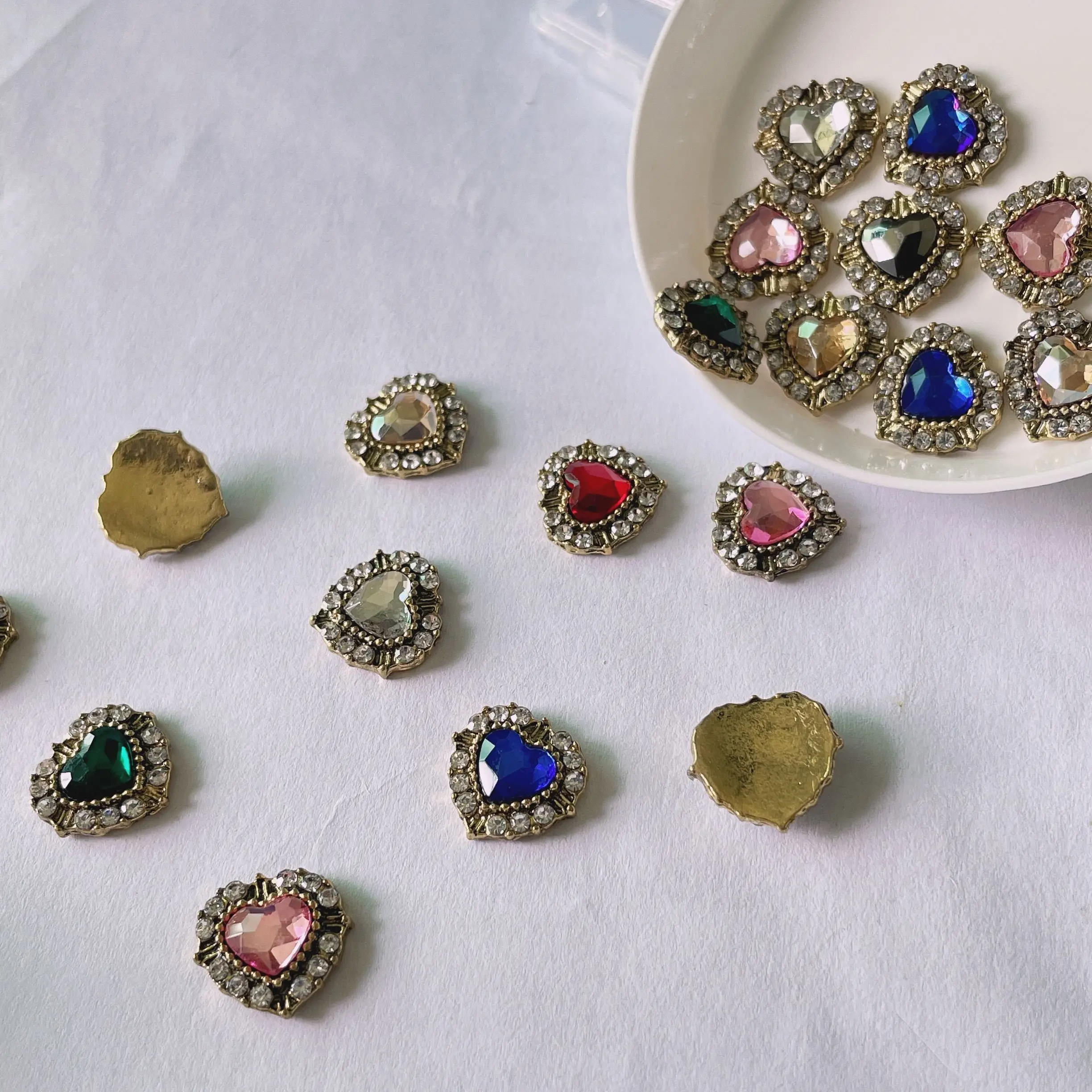 10 шт. хрустальные стразы в форме сердца 3d Подвески для ногтей украшения DIY