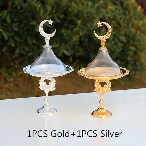 Gold and Silver JINSERTA 2 шт. металлический лоток для хранения роскошное золото Высокая подставка мини фрукты десерт торт тарелка с крышкой дома вечерние и свадебные KTV Декор - Цвет: Gold and Silver