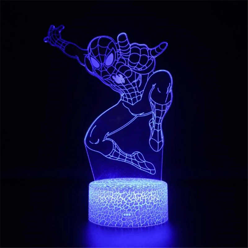 Мстители светодиодный светильник с героями комиксов Марвел аниме 3D лампа