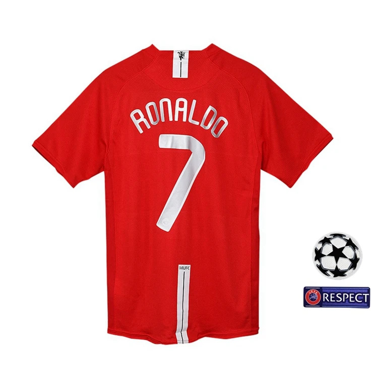 

Red retro football jersey 2007/08 long-sleeved, short-sleeved Ronaldo jersey Team Tops football shirt FUT