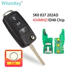 3 кнопки WhatsKey для автомобильного ключа VW 5K0837202AD, подходит для Volkswagen Passat Golf Polo Beetle Eos Jetta Tiguan 5K0 837 202 AD