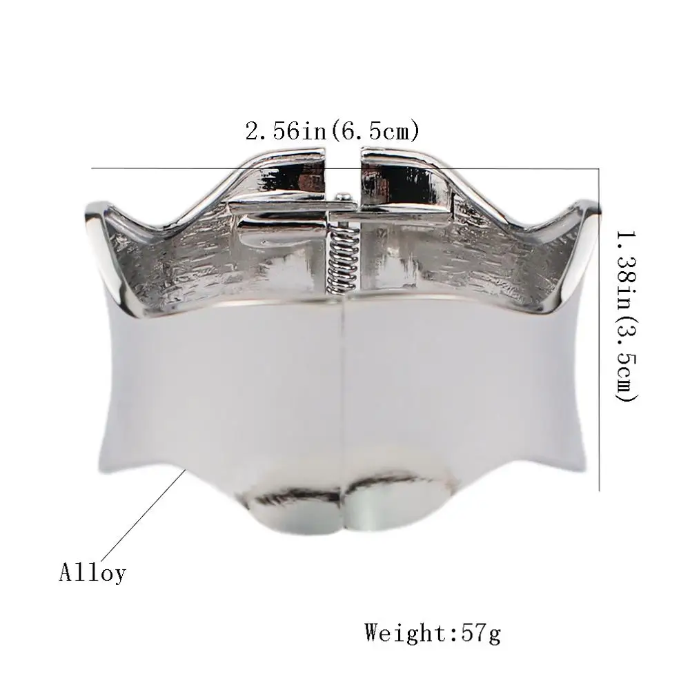 Женский браслет с геометрическим рисунком MANILAI массивный металлический на