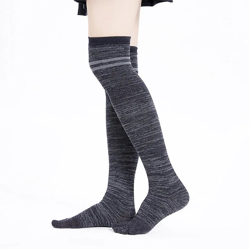 

Женские длинные носки выше колена с пятью пальцами, хлопковые нескользящие чулки с пальцами, зимние спортивные искусственные танцевальные женские