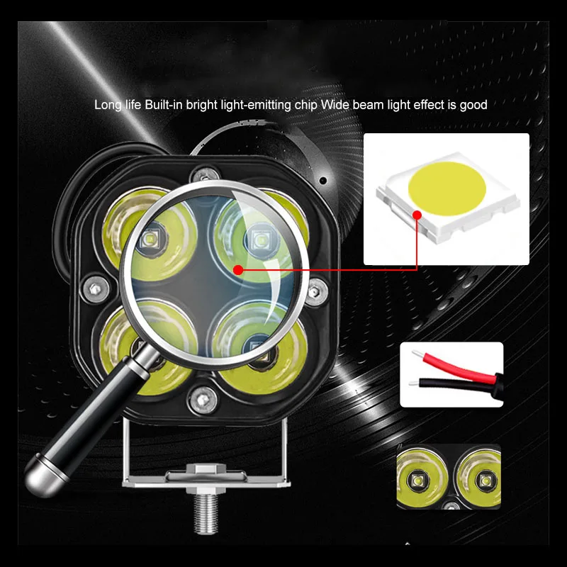 3 Inch Led Work Light Bar 12V 24V For Car Yellow Fog Lamp 4x4 Off road Motorcycle Tractors Driving Lights White Square Spotlight |