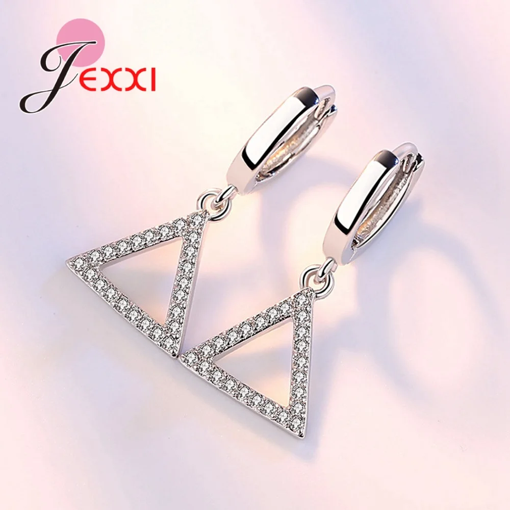 

Fashion Earrings 925 Sterling Silver Jewellery for Women Girls Hanging Huggie Dangle Drop Pendientes Modern Crystal Jewelry