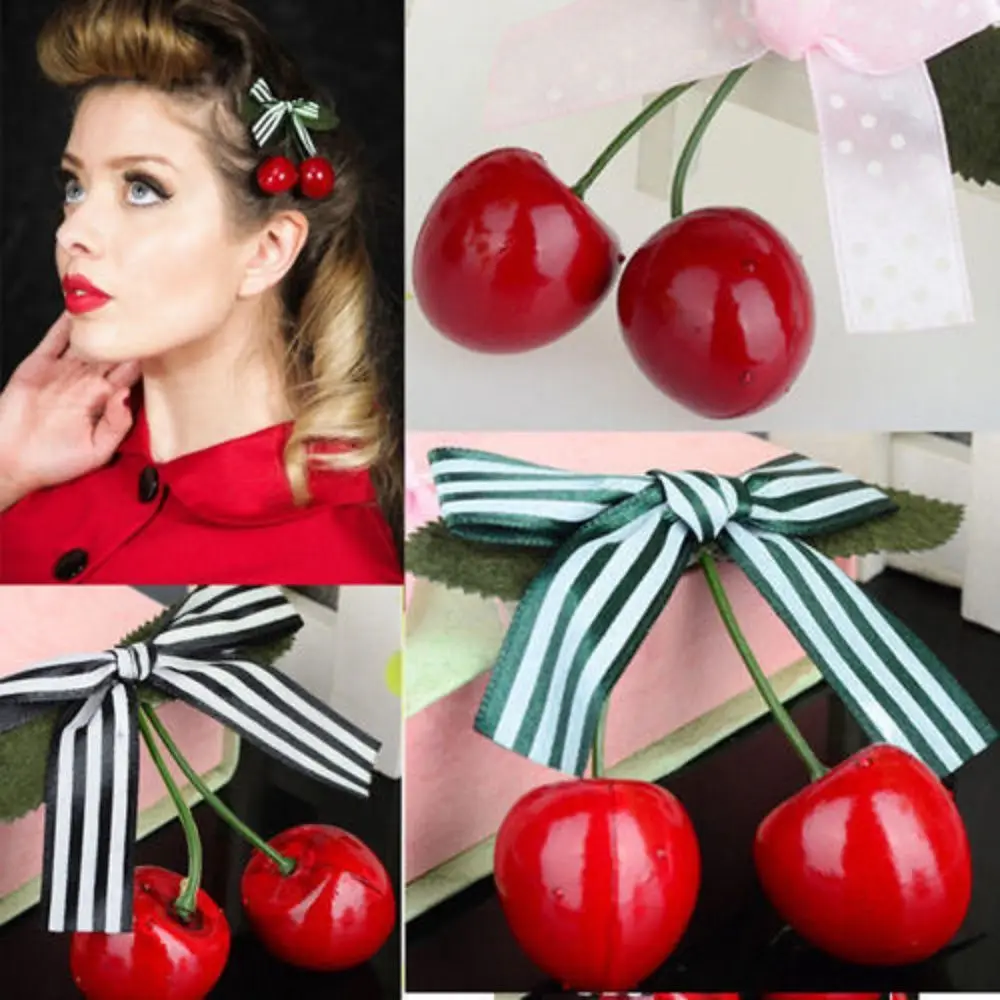 1 шт. Лидер продаж заколка для волос с бантом в виде вишни женщин и девушек стиле