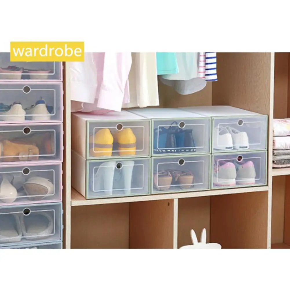 3 шт. утолщенный складной чехол для хранения обуви коробки Штабелируемый