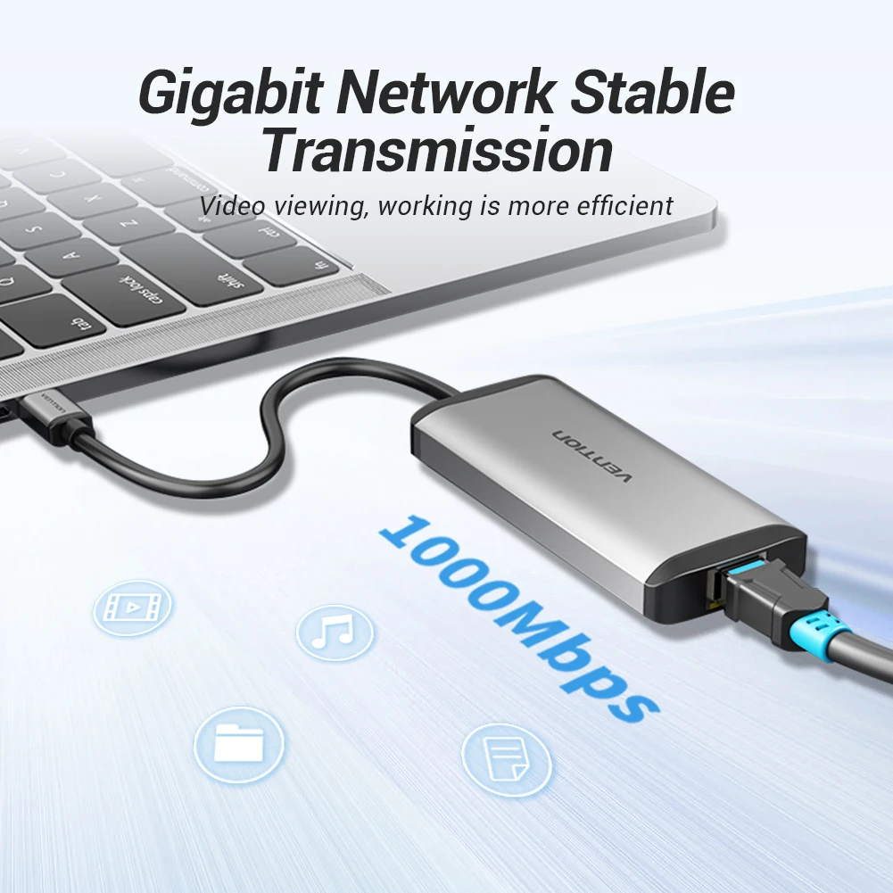 Vention USB C Ethernet USB-C в RJ45 Lan адаптер концентратор для MacBook Pro Samsung Galaxy S20/Note 10 Тип сетевая