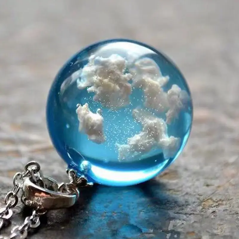 Милые девушки шарик из эпоксидной смолы Луны совы ожерелье с подвеской для