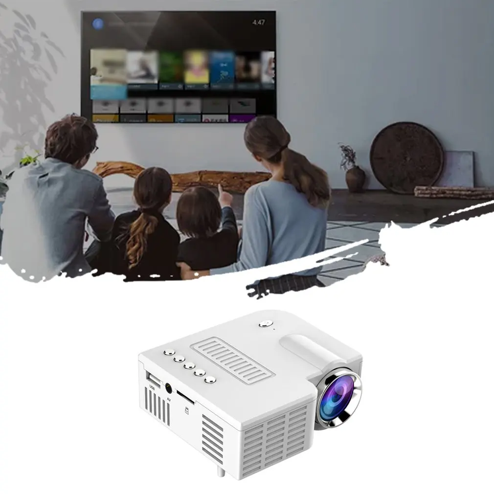 Проектор для домашнего кинотеатра UC28C LED ABS USB портативный видеопроектор офиса